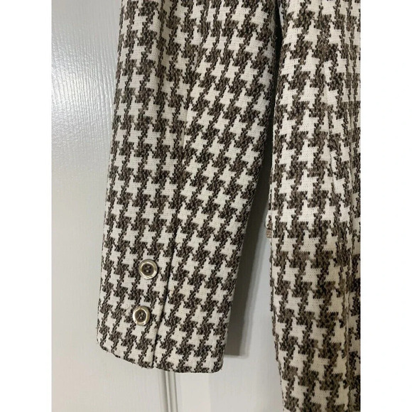 Vintage 70’s James Kenrob By Dalton Hounds Tooth Brown & White Blazer Size 8 - Picture 3 of 6
